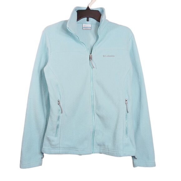 Columbia Fleece Zip Jacket Womens Small Blue Zip Pocket Interchange Athleisure - Picture 1 of 5